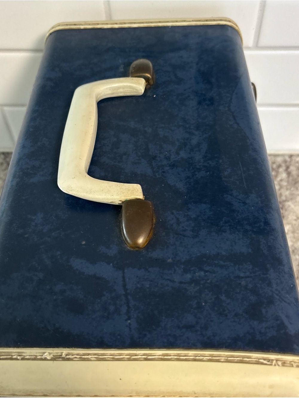 VINTAGE 1950s SAMSONITE Swatter Bros Admiral Blue Makeup Train Cosmetic Case - Picture 8 of 12